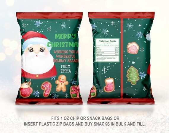 Glossy Heat Seal Packaging Bags Back Side Seal Bag For Christmas Gift