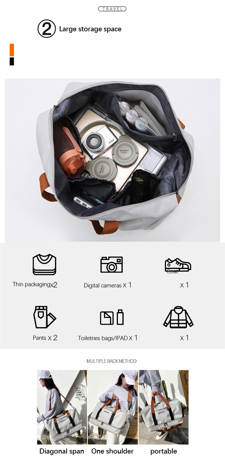 Fashion Designer Overnight Duffel Bag , Oxford Womens Workout Bag Customized Logo