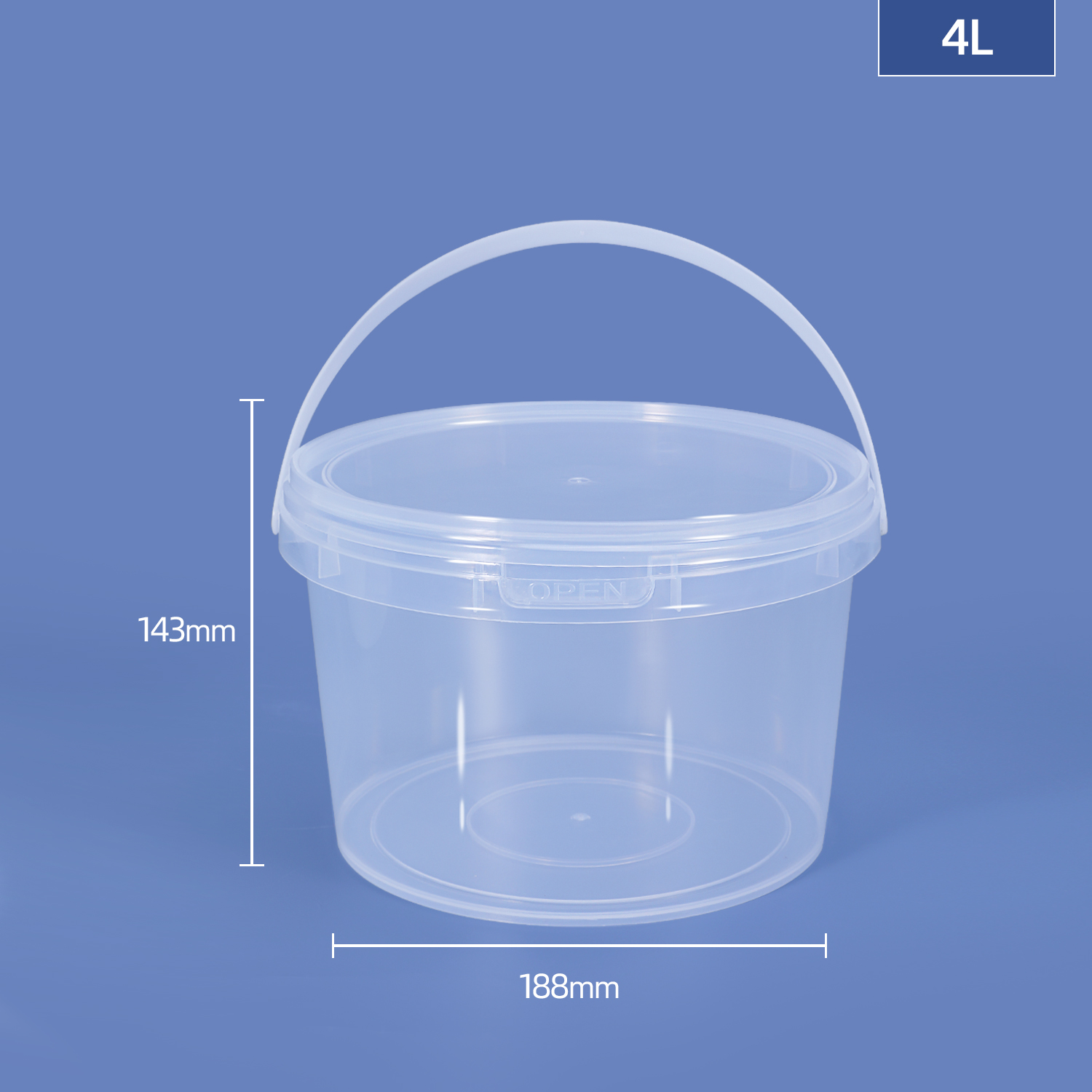 500ml Plastic Food Bucket With Handle for Liquid Honey Yogurt Popcorn Packing Container