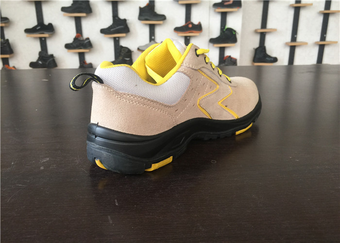 Sandwich Mesh Waterproof Safety Shoes Camel Color Chic Style For Chemical