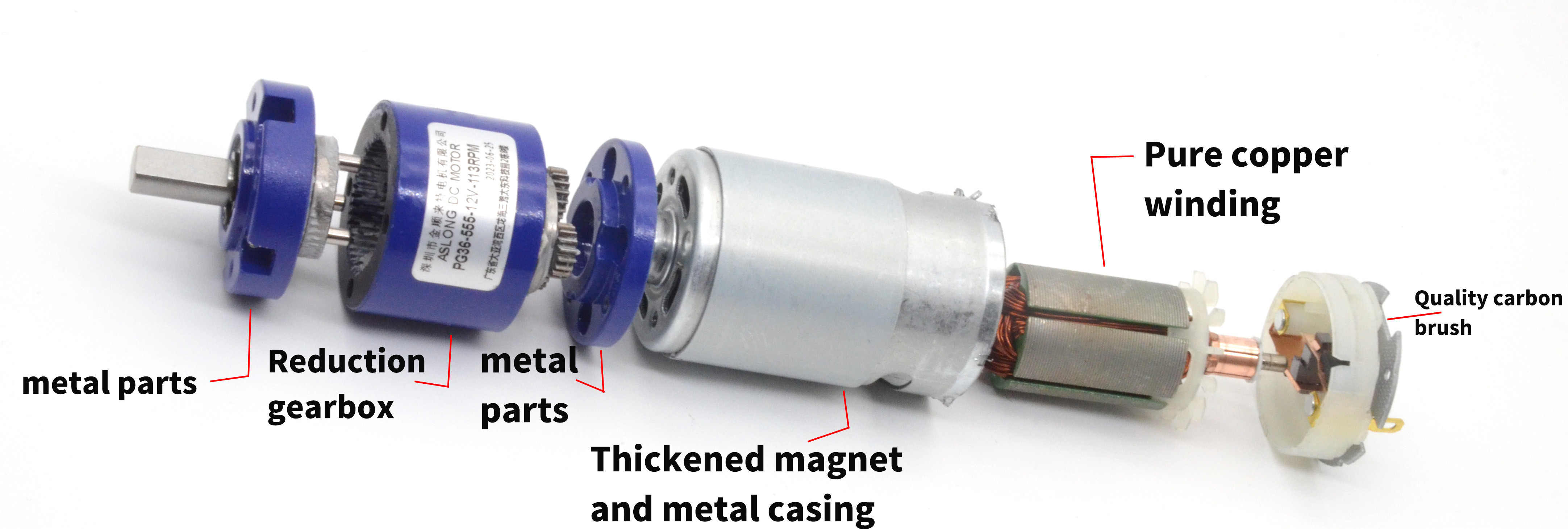 DC Planetary Reduction Motor PG36-555 36mm 12/24V 8-1600RPM Planetary Gear Reduction Motor Smart Home Motor