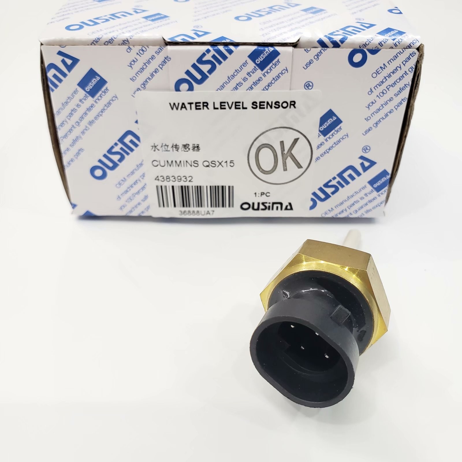 OUSIMA 4383932 Coolant Level Sensor Cooling System For CUMMINS QSX15 Water Level Sensor