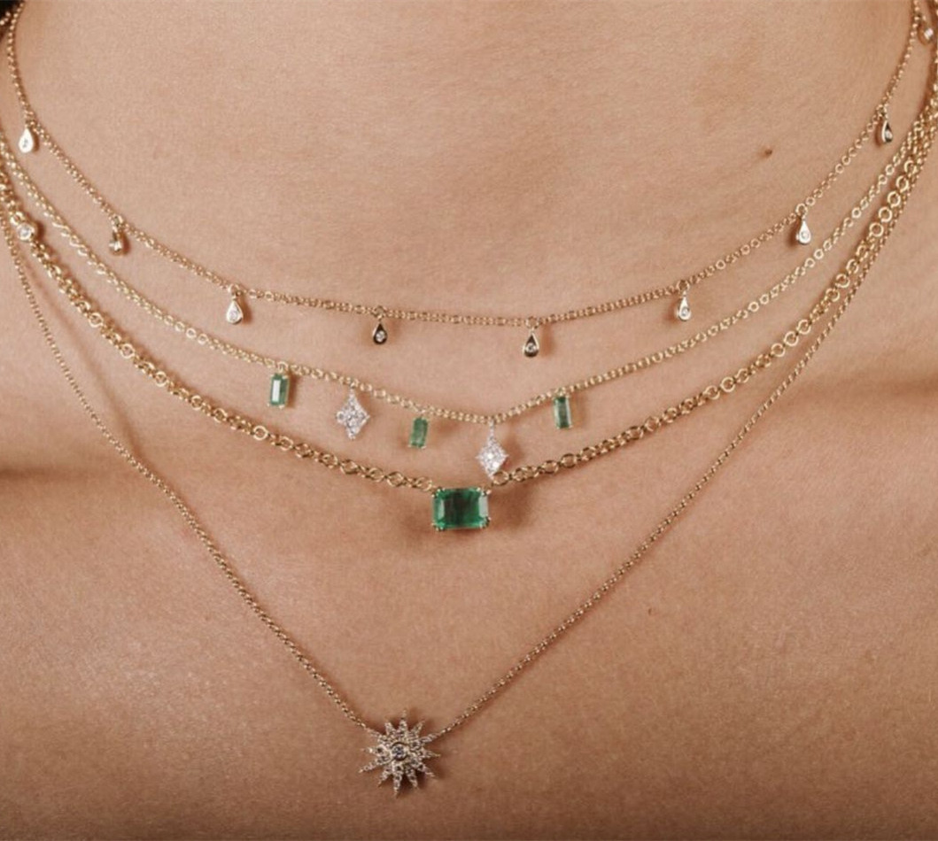 Handmade White Cubic Zircon Teardrop Necklaces for Women Jewelry