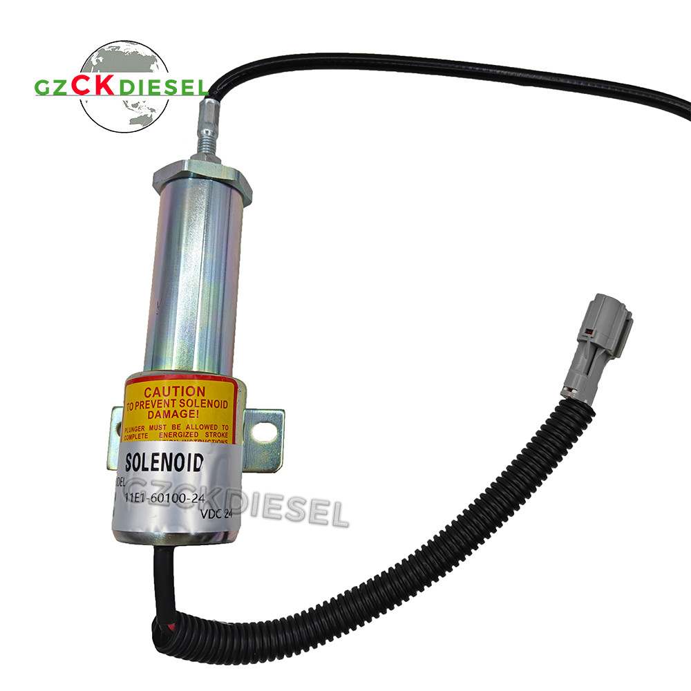 24V Shutoff Solenoid Valve 11E1-60100-24 11N6-666030-24 11E16010024 11N666603024 for Excavator R210-5 R210-7 R220-9
