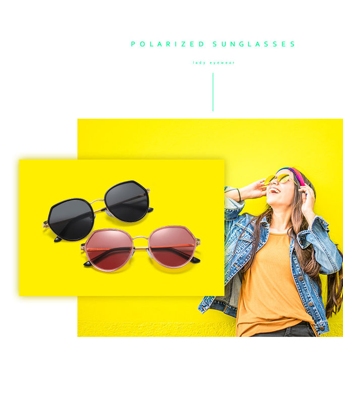 Polarized Women BSCI 142MM Resin Lens Sunglasses Luxury PC With Metal