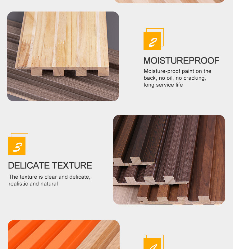 Insect Resistance WPC Grating Board WPC Fluted Wall Mould Proof