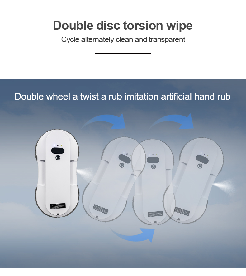 Smart Window Cleaning Robot with Water Spray and Brushless Motor 4 Hours Charging Time