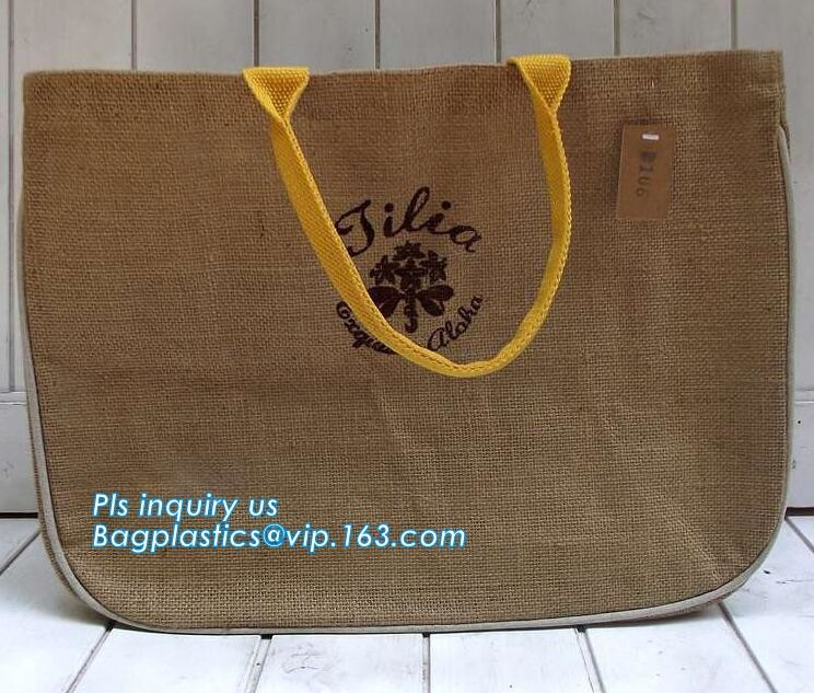 Multifunctional jute bag with low price,Natural Burlap Tote Bags Reusable Jute Bags with Full Gusset,shoulder strap plai