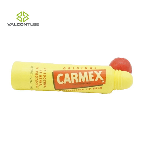 LDPE Refillable Lip Balm Tube Diameter 19mm Red Cap Round Nozzle Optional