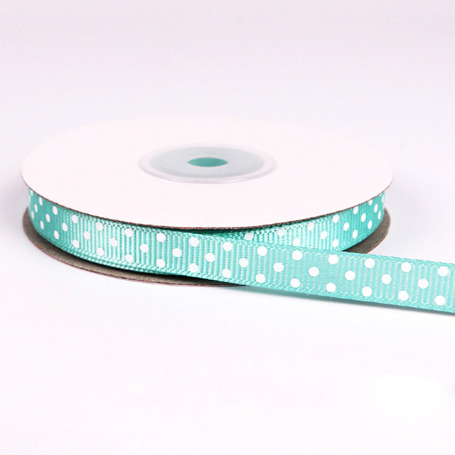 high quality for gift promotion colorful polka dot printed polyester grosgrain ribbon