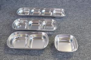Buy cheap Wholesale updated 1-4 compartments sauce dish set tableware food grade 304 stainless steel sauce dish product