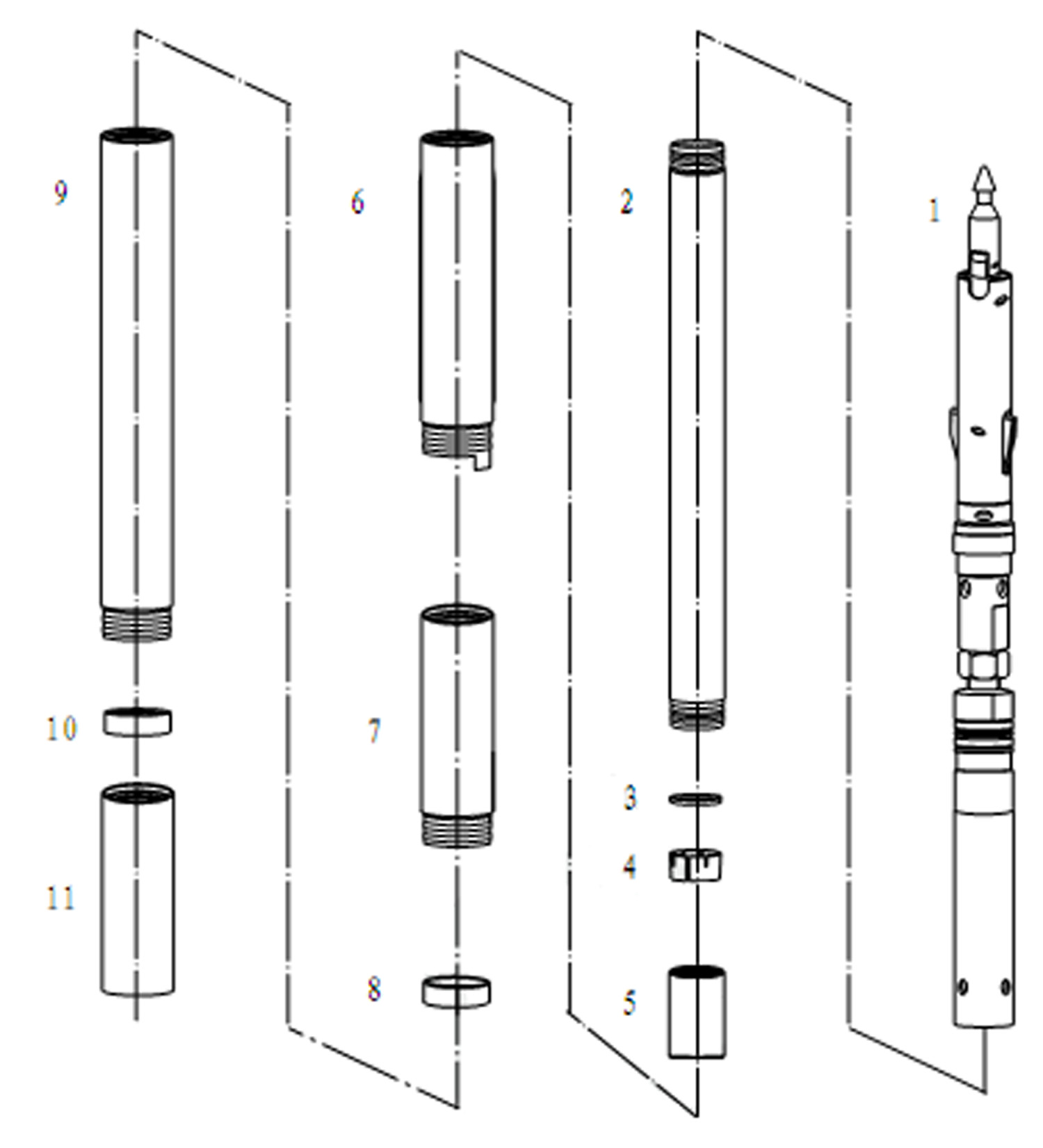 Wireline Double Tube Core Barrels BQ NQ HQ PQ NQ3 HQ3 PQ3