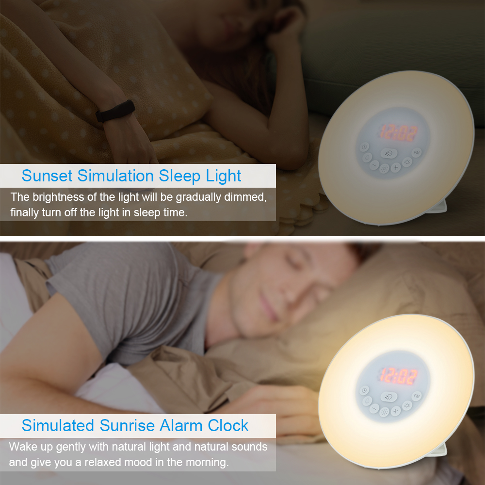 Touch Control DC5V Natural FM Wake Up Alarm Clock Light Sunset Simulation