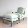 Buy cheap French style louis accent chair oak wood frame chair with linen fabric good from wholesalers