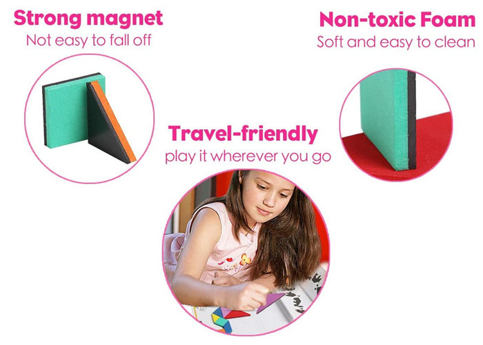 Colorful EVA Game Puzzle Shapes Magnetic Tangram Road Trip