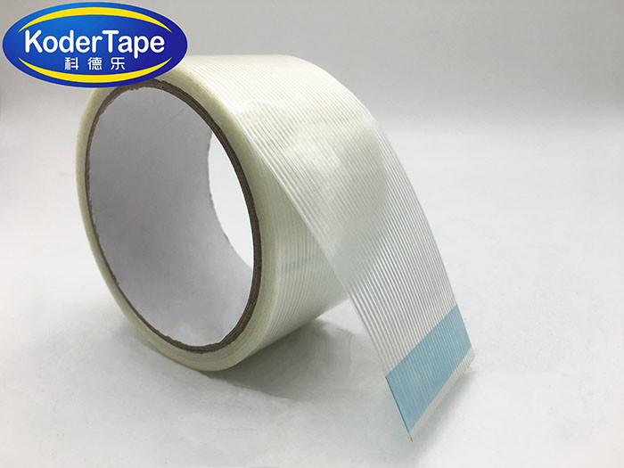Transparent Glass Filament Tape Reinforced High Strength Cross Woven For Packing With 100-180mic Width
