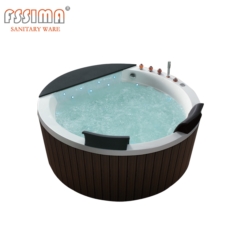 67" Freestanding Jetted Bathtub Shower Combination Bubble Massage Non Slip