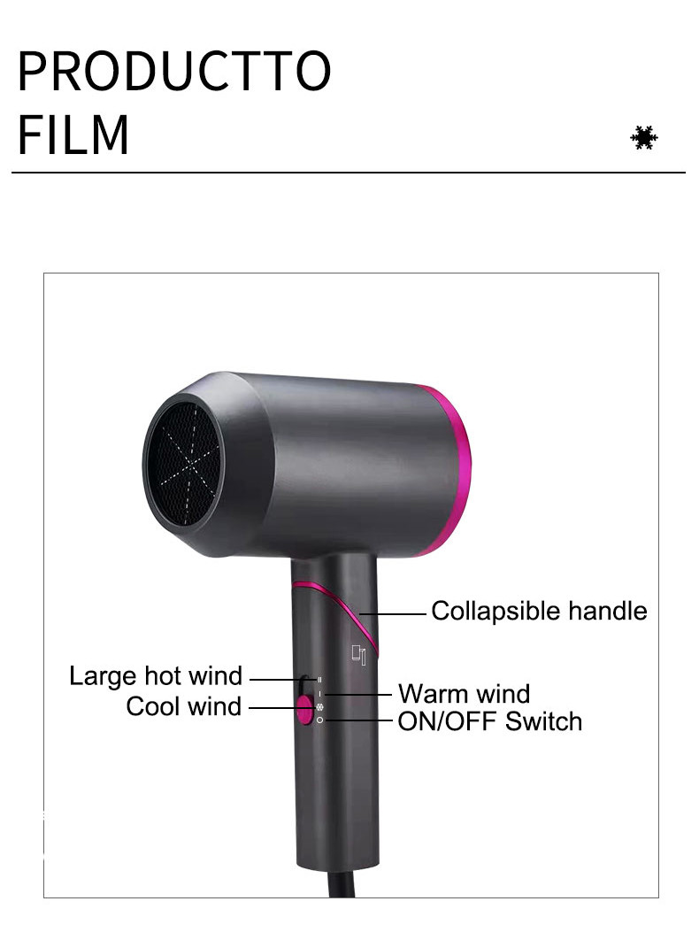 Microfilter Ionic Hair Blow Dryer 1500W Low Noise Unique Brushless Motor