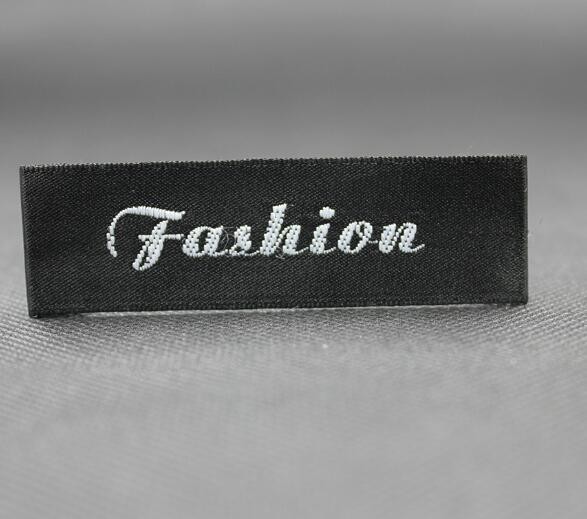 High Density Woven Fabric Labels Center Fold Brand Logo Custom Neck Labels