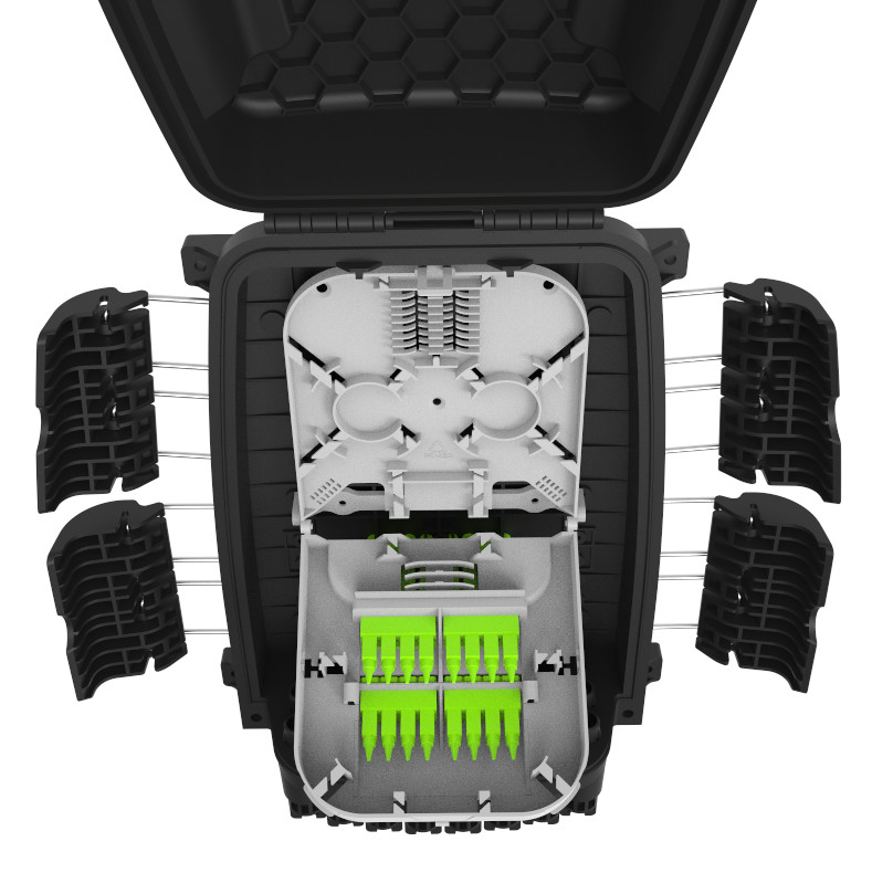 Pre-connectorized Optical Fiber Distribution Box GFS-16Q-1 IP68 378*255*116mm 16 pre-connected adapter aerial-mount