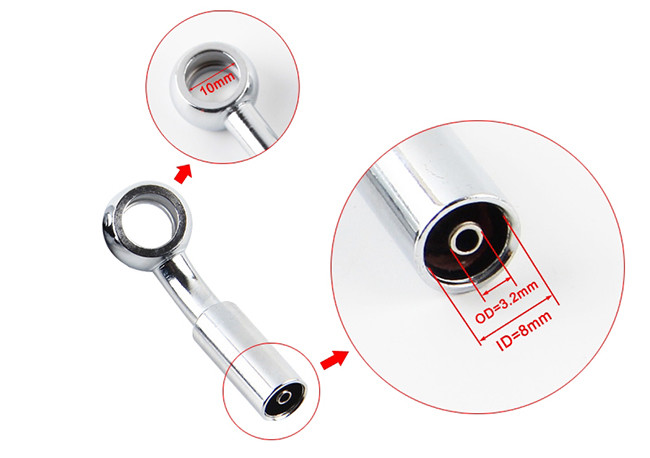 Anti-abrasion Hydraulic Brake Hose Metric Banjo Fitting Chromed