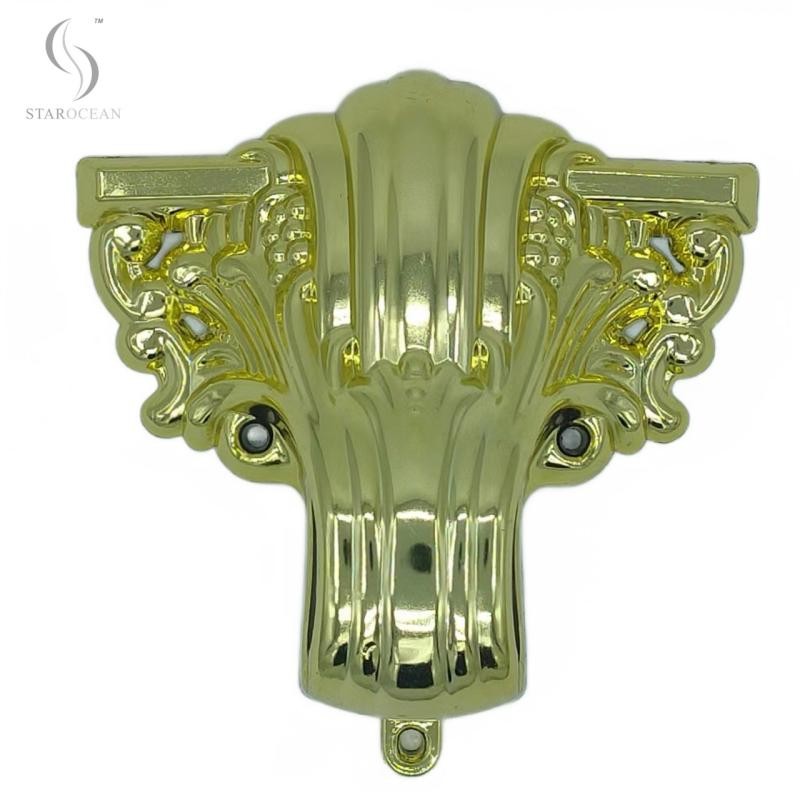 Shiny Gold Electronic Electroplated Plastic Coffin Corner Decorative Handle 24#