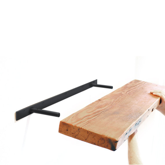 White Heavy Duty Steel Hidden Mantel Hardware for Long Floating Shelf and Mantel Support
