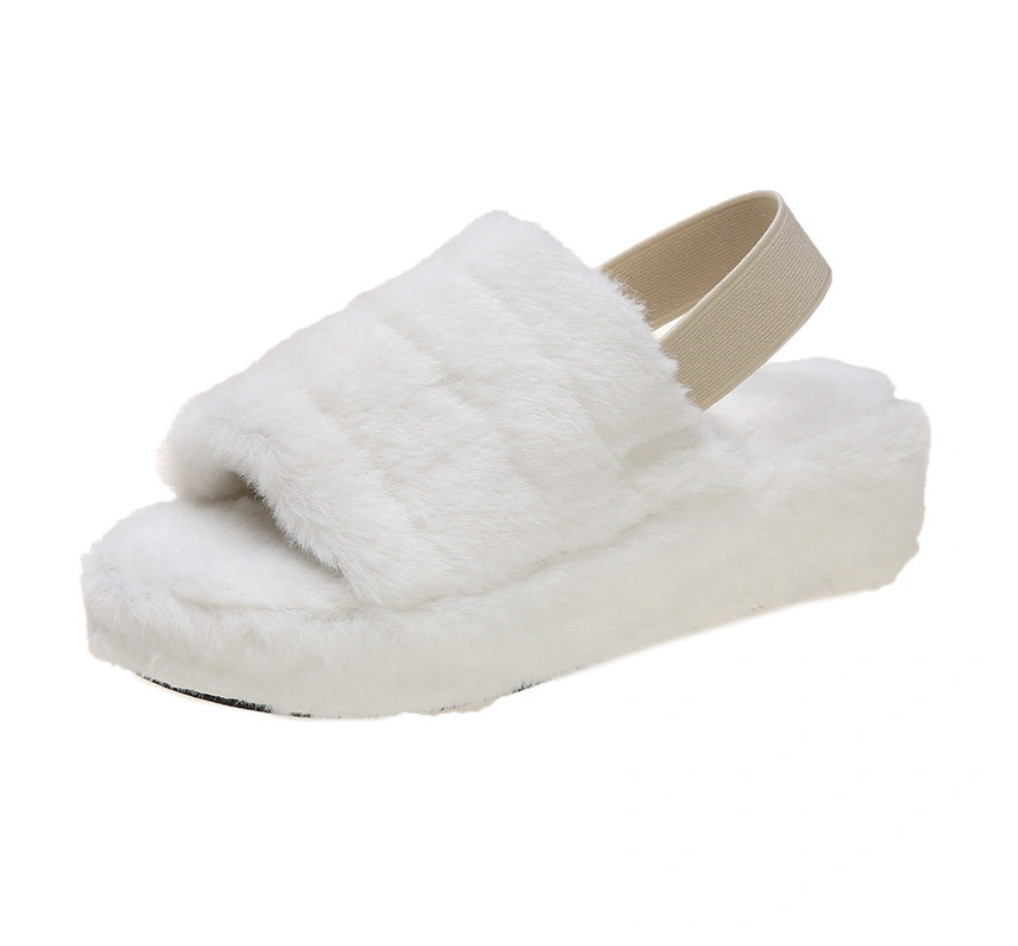 Flat Heel Womens Slide Sandals With Solid Pattern Open Toe Shape