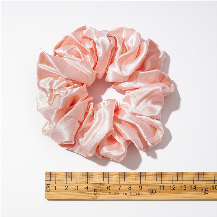 Big Oversized Silk Scrunchie Imitate Silk Satin Scrunchy Hair Ties Headband Black Red 15cm