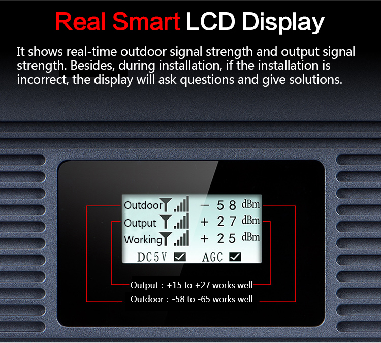 High Gain 80dB GSM Mobile Signal Repeater With ALC AGC Function