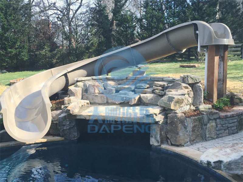 3.5M Private Commercial Size Water Slide Fiberglass Swimming Pool Slide For Adults