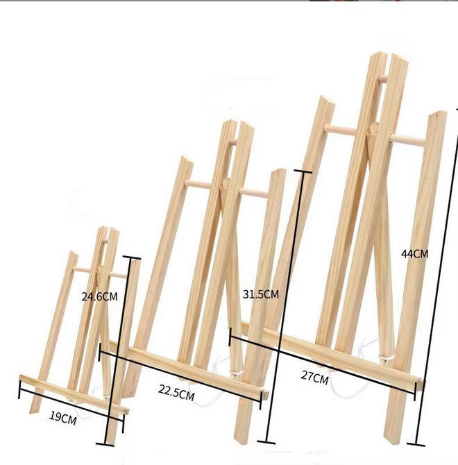 Adjustable Desktop Wooden Display Easel Triangular Portable Easel Stand For Art Painting
