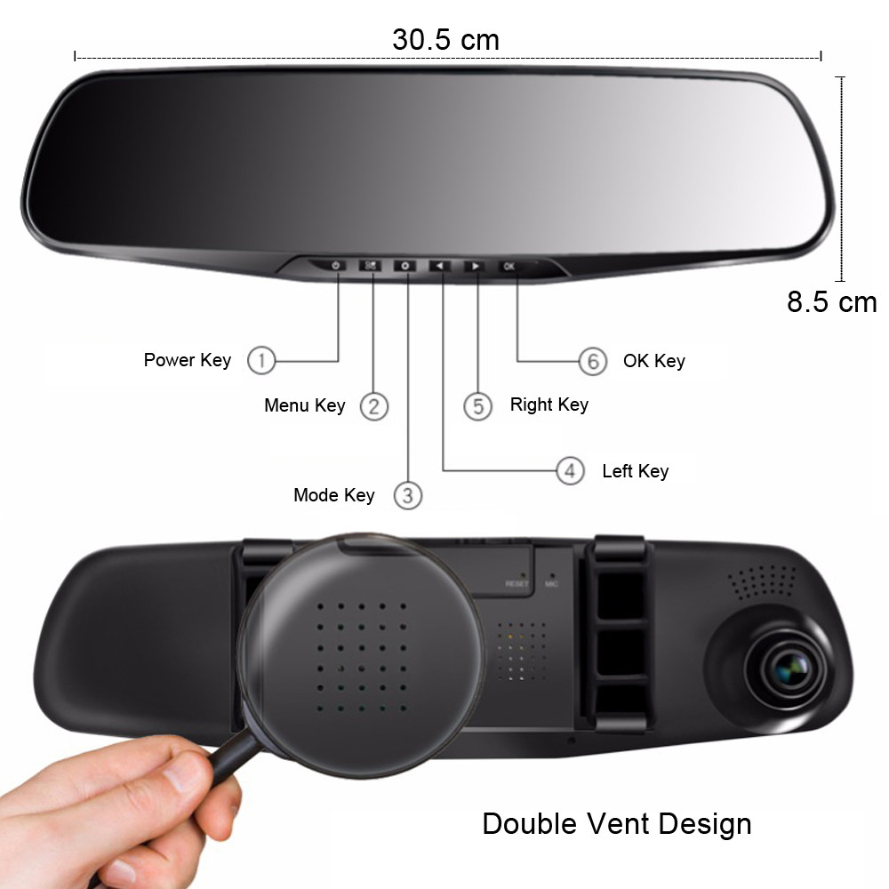 4.3Inch Car Camcorder FHD 1080P DVR Dash Cam With GPS Navigation ODM