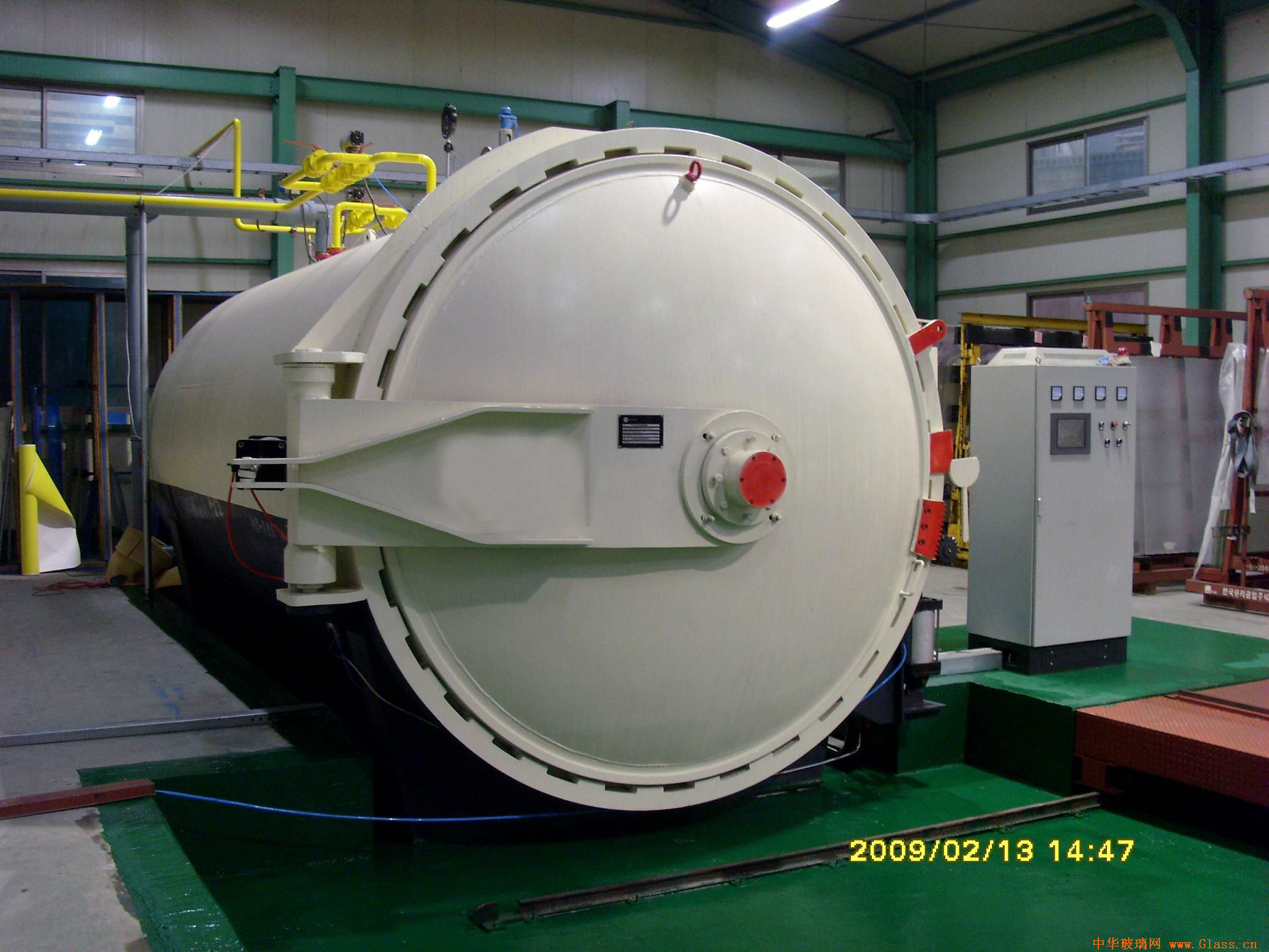 Wood Glass Laminating Autoclave Door , Pressure In Autoclave By Plc Automatic Control