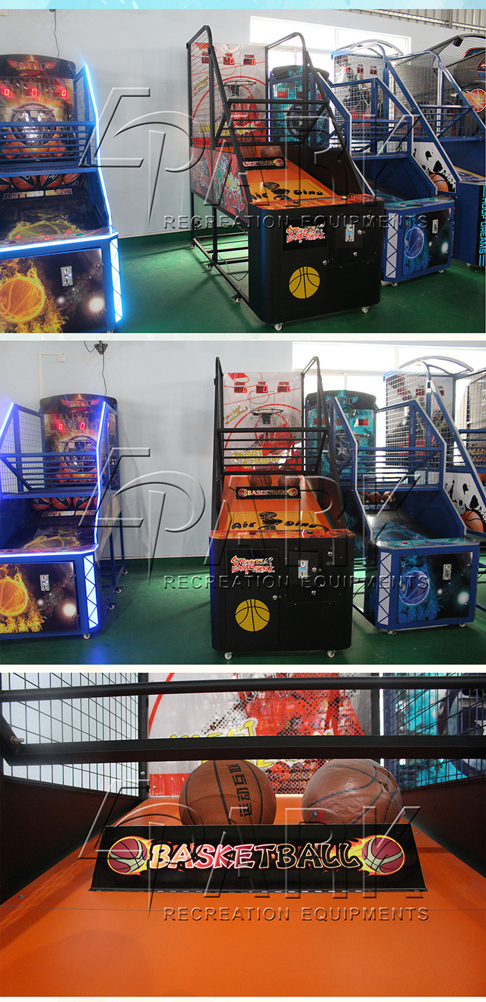 Amusement Adult Arcade Basketball Game Machine Coin Operated Metal Material