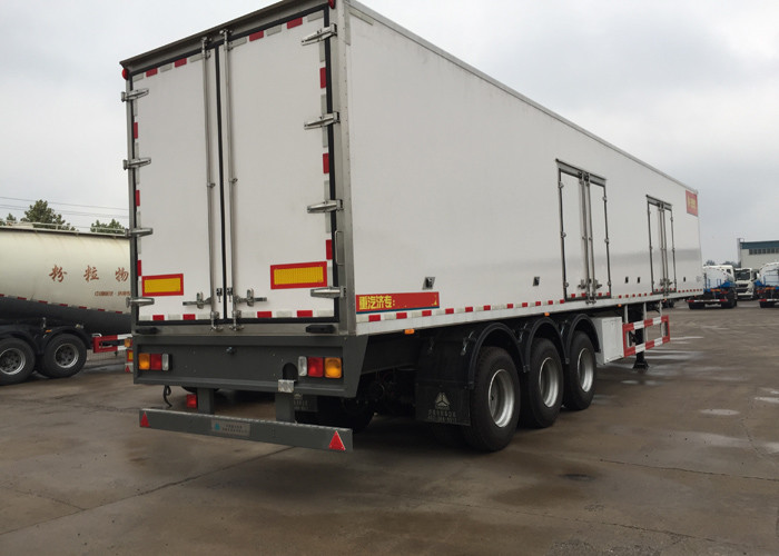 Semi Flatbed Trailers Refrigerated Transport Vehicle Carbon Steel / Mn Steel Material