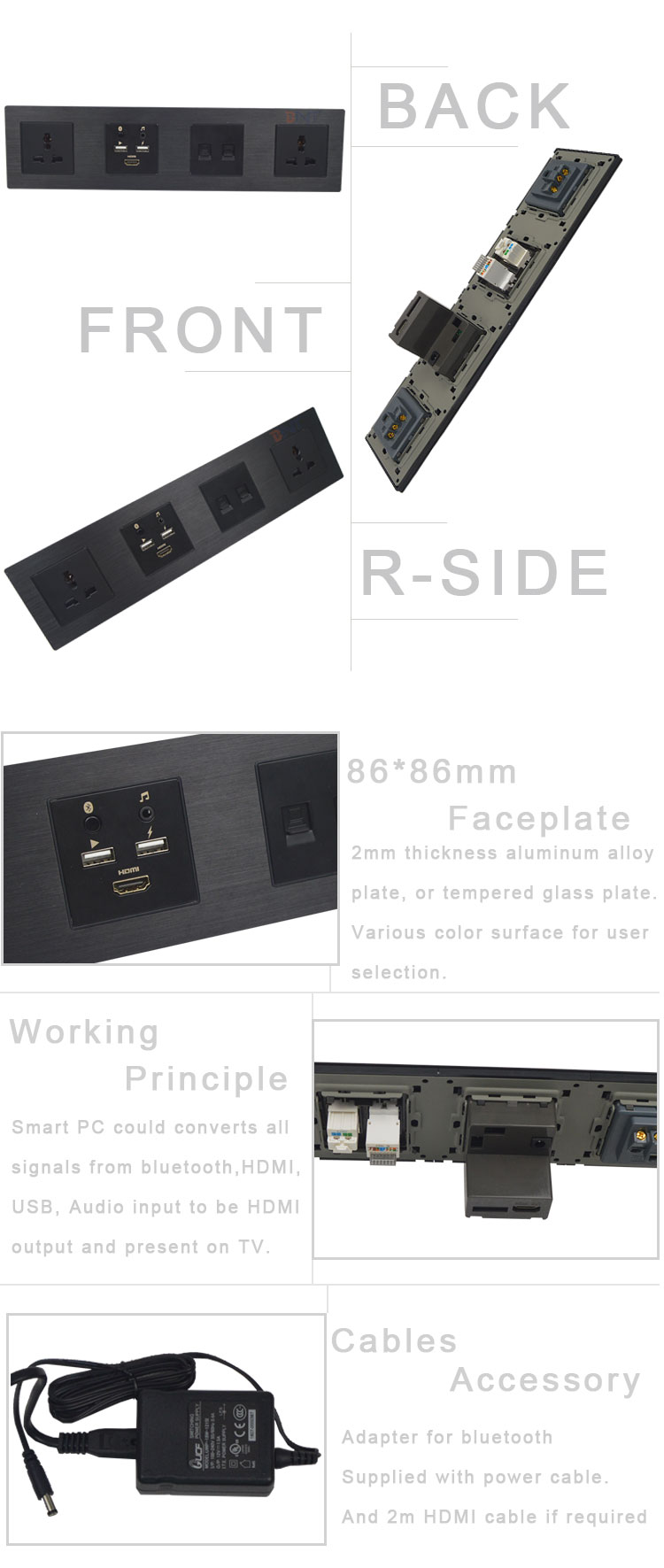 desk wall socket / table power plugs for hotel furniture with usb port