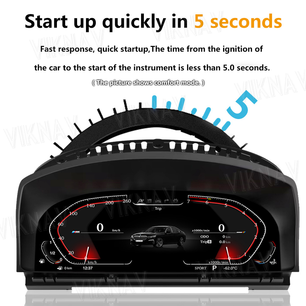 Viknav IPS Screen For BMW 7 Series E65 E66 (2001-2008) 12.3 inch Upgrade Smart Cluster Digital Dashboard Speedometer