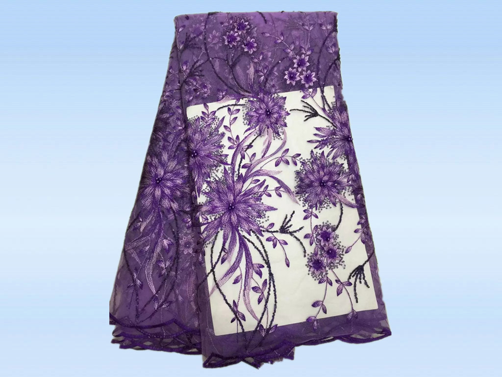 Nigeria Lace Tulle Based Embroidery Sequin Lace Apparel Fabric colorful swiss voile lace