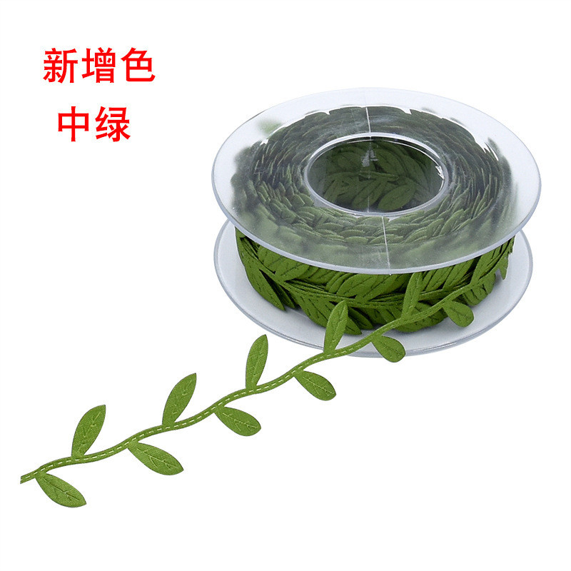 Polyester Leaf Ribbon Ultrasonic Red Poly Ribbon For Wedding Decoration