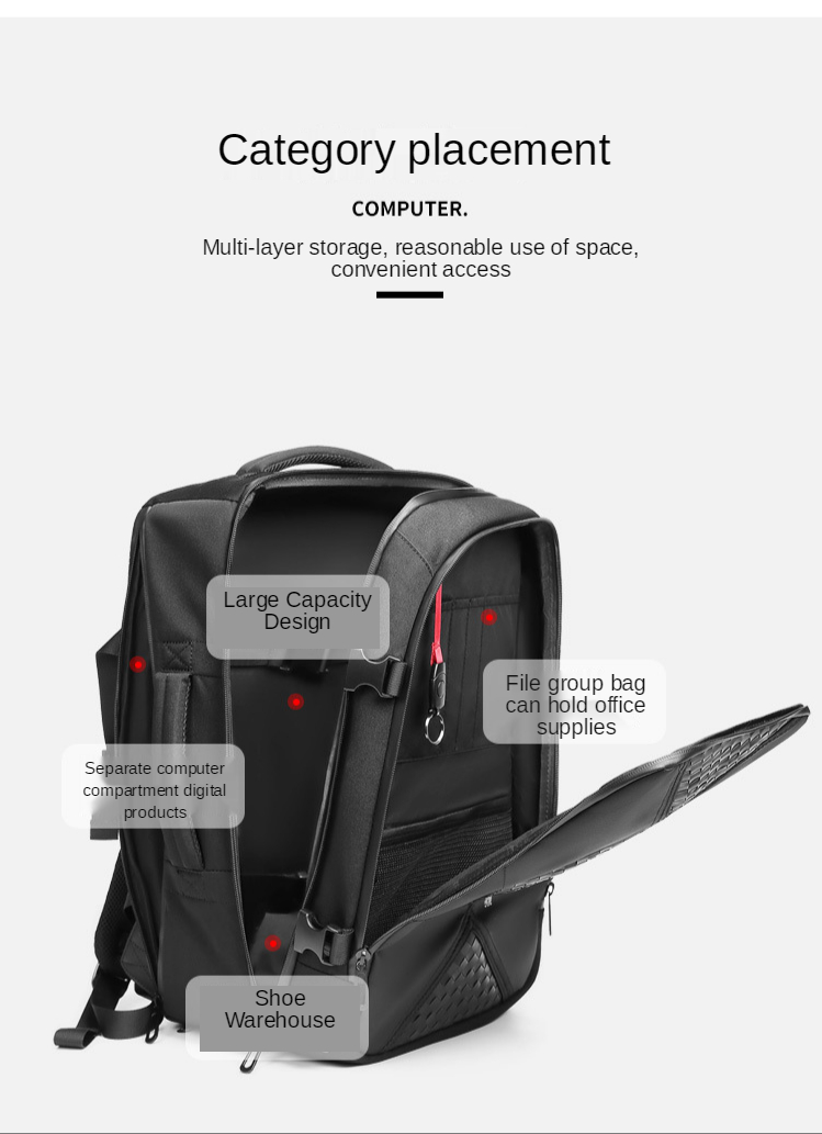 22L-35L Business Multifunctional Travel Bag Backpack Load 15kg