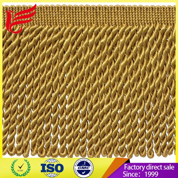 Factory Direct Hot Sales New Style Gold Color Polyester Bullion chainette fringe For Sofa