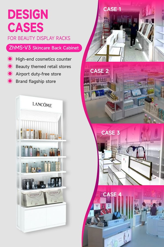 ZhMS-V3 Soft Film Light Box Skincare Display Rack for Cosmetics Retail Stores