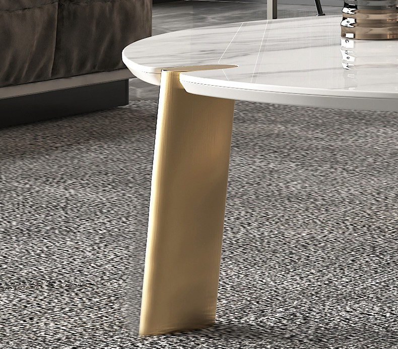 Modern Minimalism Glass Round Rock Coffee Table Combination OEM
