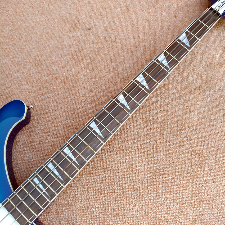 2017 Best Bass Top quality Rick 4003 model Ricken 4 strings Electric Bass guitar in blue color, Chrome hardware, Free sh