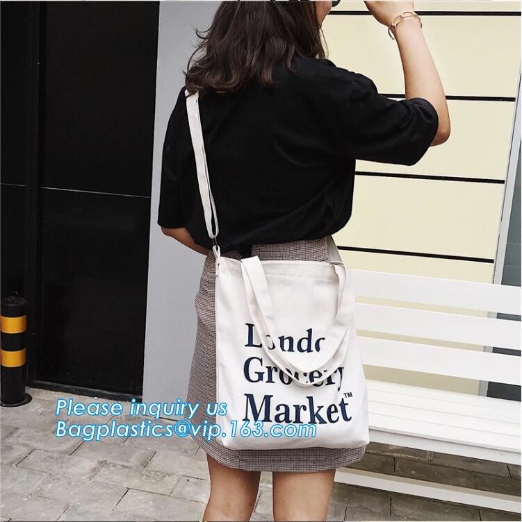 Reusable 100% Cotton Canvas Bag Canvas Tote Bags Convenient Environmentally Grocery Shopping Bags,zipper canvas bag cott