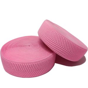Pink Herringbone Webbing Polyester Elastic Band 3.5cm Width