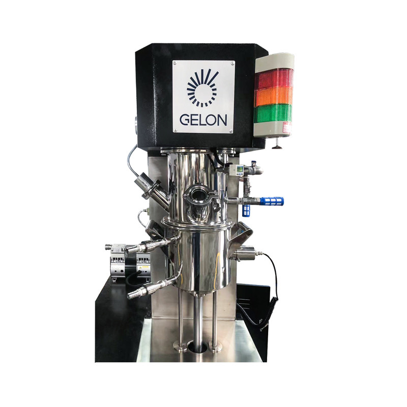 Lithium Battery Machine 2 Liter Volume Triple Shaft Planetary Vacuum Mixer Vacuum Pump Feeding Device Water Chiller