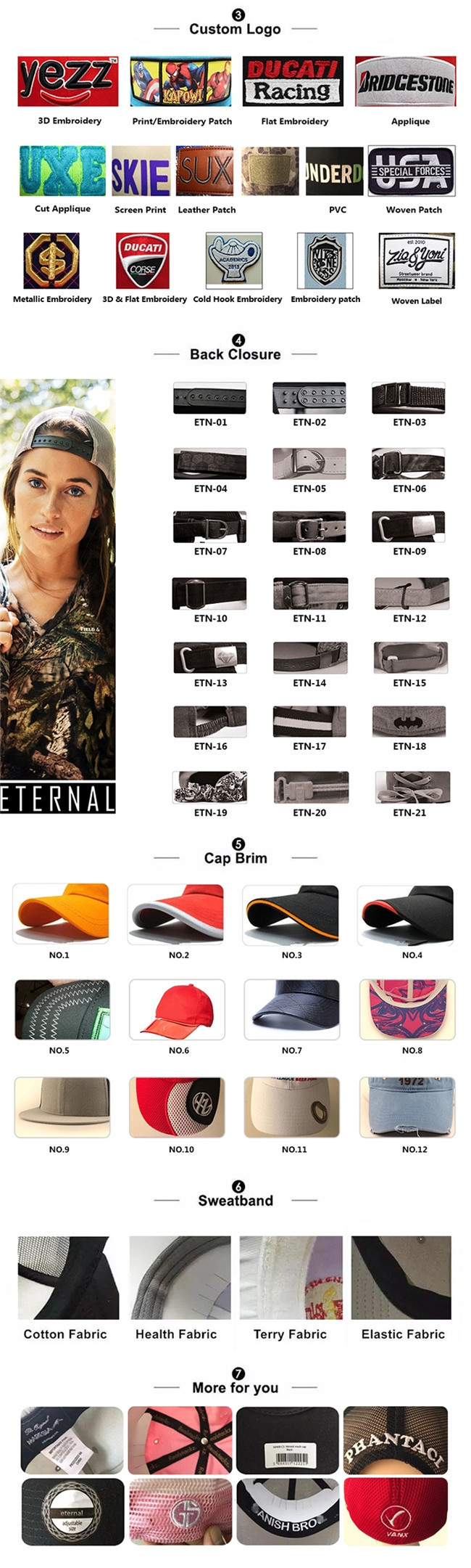Durable PU Fabric Flat Brim Snapback Hats Size 56-58cm Full Printed