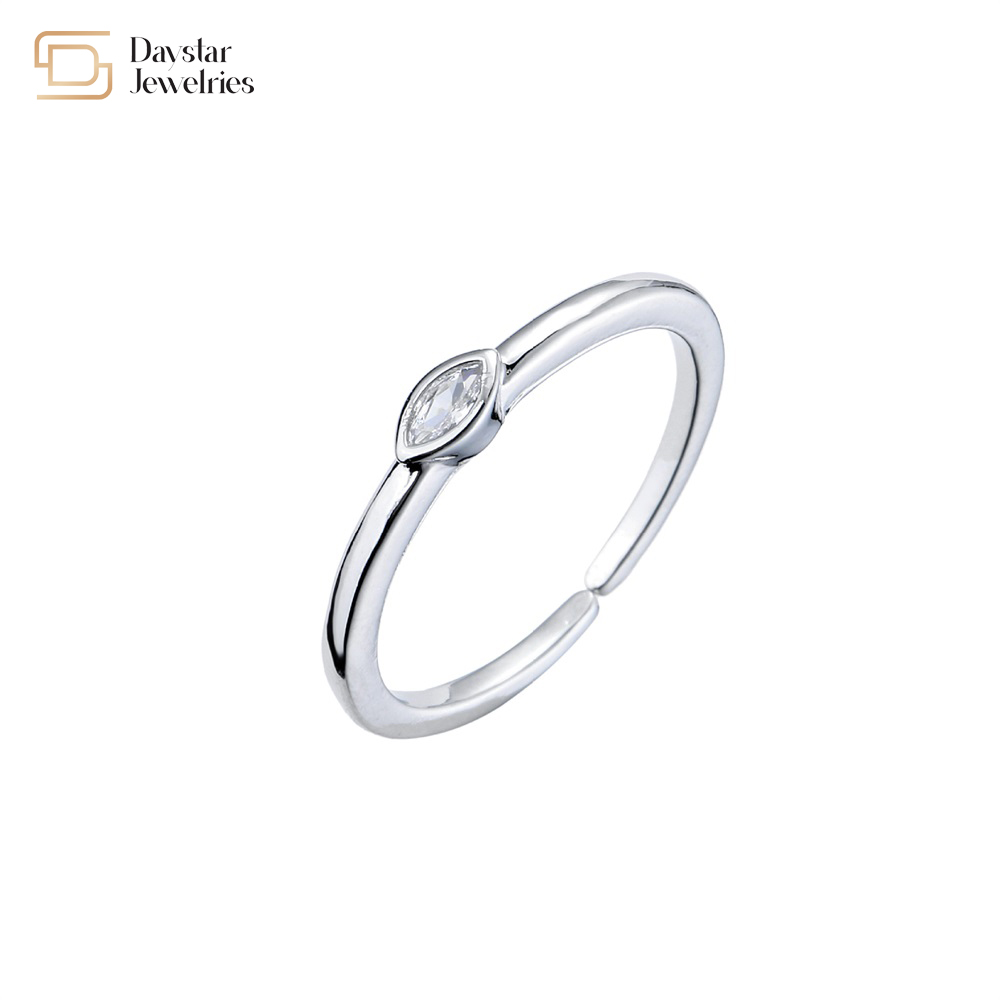 Adjustable Stack Zircon Gold Plated Marquise Diamond Rings Women Men Jewelry